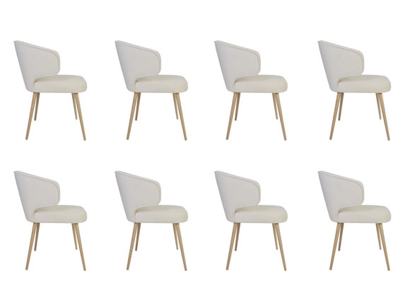 8x Stühle Stuhl Polster Design Lounge Club Sitz Lehn Garnitur Sessel Neu