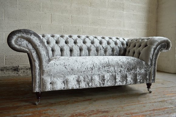 Design Chestefield Polster Textil Edle Klassische Wohnzimmer Couch Sitz
