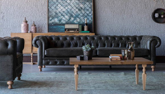 XXL Big Sofa Couch Chesterfield 245cm Polster Sofas 4 Sitzer Leder Textil #317