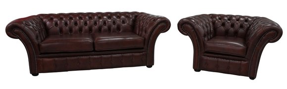 Sofagarnitur Chesterfield Polster Sofa Couch 3+1 Garnitur Leder Textil Stoff Set