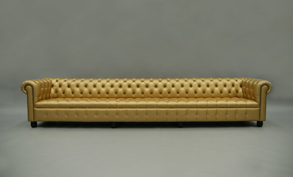 XXL Big Sofa Couch Chesterfield 480cm Polster Sofas 9 Sitzer Leder Textil #326