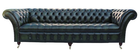 XXL Big Sofa Couch Chesterfield 240cm Polster Sofas 4 Sitzer Leder Textil #237