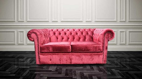Chesterfield Design Luxus Polster Sofa Couch Sitz Garnitur Leder Textil Neu 169