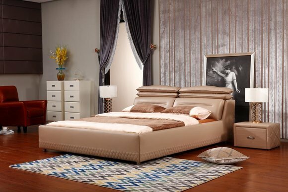 Modernes Design Bett XXL Luxus Hotel Betten Stil Doppel Leder 140 160 180x200cm