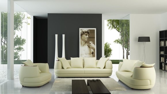 Sofagarnitur Design Couch 3+2 Set Polster Leder Sofa Wohnzimmer Garnituren