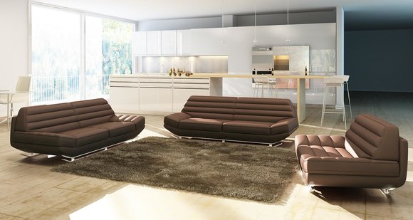 Sofagarnitur Design Couch 3+2 Set Polster Leder Sofa Wohnzimmer Garnituren