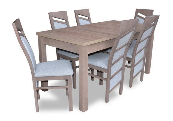 Esszimmer Garnitur Tisch + 6 Stühle Stuhl Set Essgarnituren Tische Essgruppe