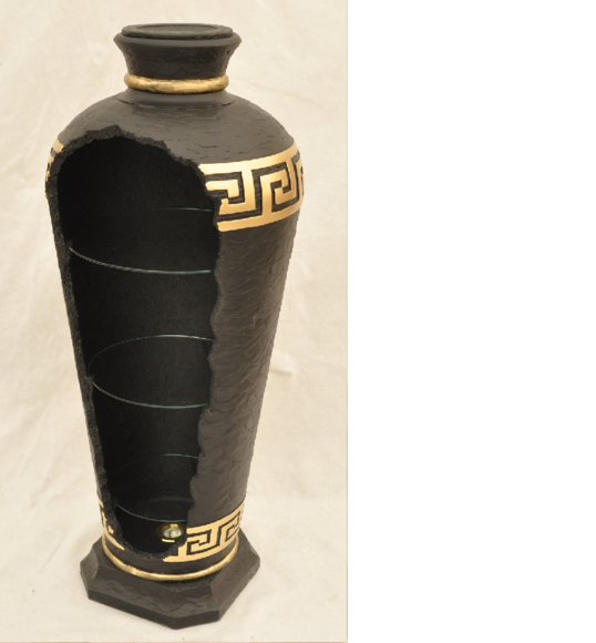 Design Beleuchtung Vase Hausbar Flaschenregal Cocktailbar Dekobar Vitrinbar
