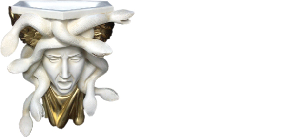 Design Schlangen vase Meduza Vasen Wand Skulptur Dekoration Deko