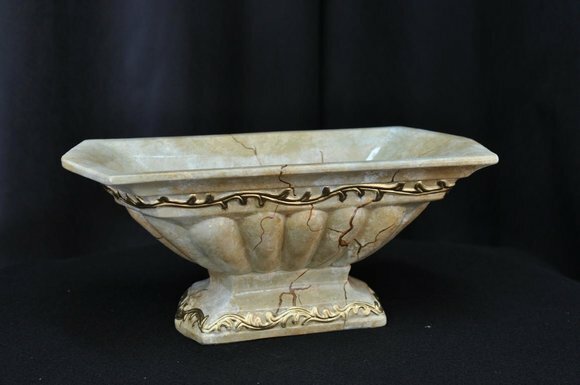 Design XXL Obst Schale Vase Ellipse Vasen Antik Schalen Deko Dekoration