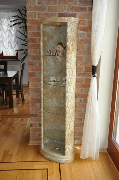 XXL Medusa Antik Stil Vitrine Bar Boden Vase Schrank Vintrinen Säule