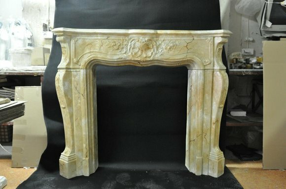 Kamin Ofen Verkleidung Umrandung Marmor Stil Dekoration Barock Klassische