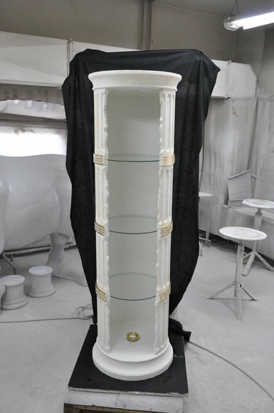 Vitrine Bar Eck Regal Glas Amphore Vase Bodenfase Säule Schrank Vitrinen