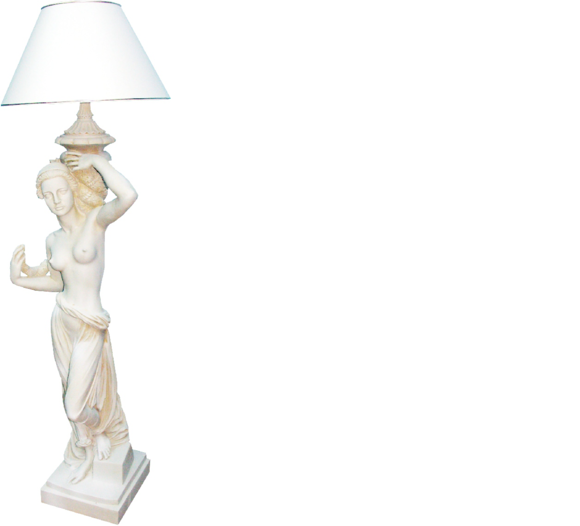 Antike Stil Figur Lebensgroß mit Beleuchtung Stehlampe Standleuchte Lampe