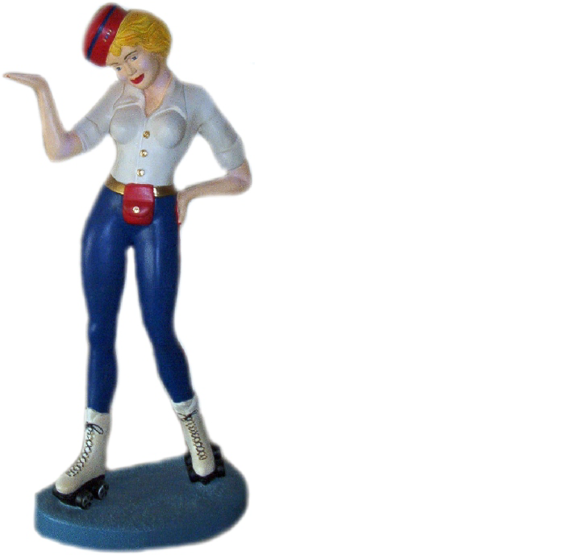 Design Kellnerin USA Rollschuhe Figur Statue Skulptur Figuren Skulpturen