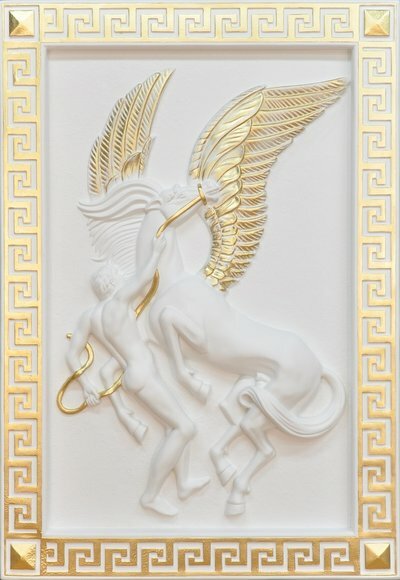 Pegasus Wandrelief Antik Stil Relief Wand Gemälde Antike Handarbeit Bild