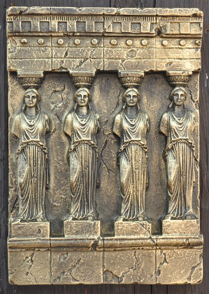 quadriga Wandrelief Antik Stil Relief Wand Gemälde Antike Handarbeit Gott