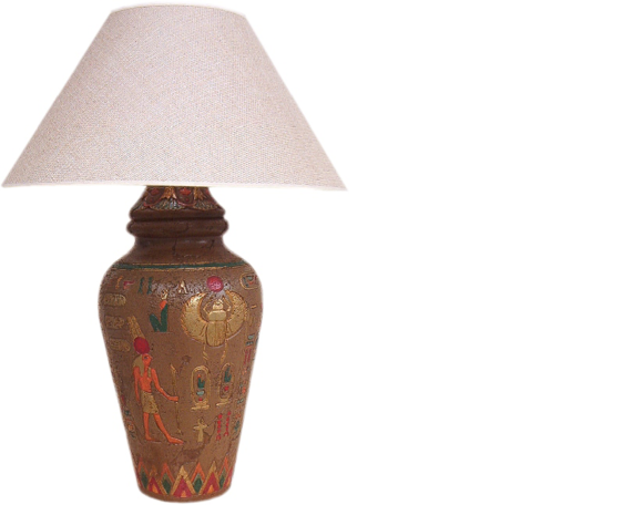 Design Leuchten Lampe Ägyptische Vase Lampenschirm Dekolampe