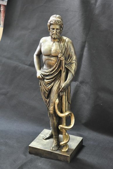 Statue Büste Eskulap mit Schlange Apotheke Arzt Skulptur Skulpuren Figuren
