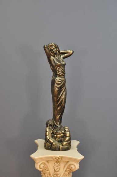 Antike Gold Statue Skulptur Statuen Sklupturen Dekoration Deko Wohnzimmer