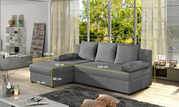 Moderne Schlafsofa Couch Polster Sitz Garnitur L Form Textil Stoff Sofas