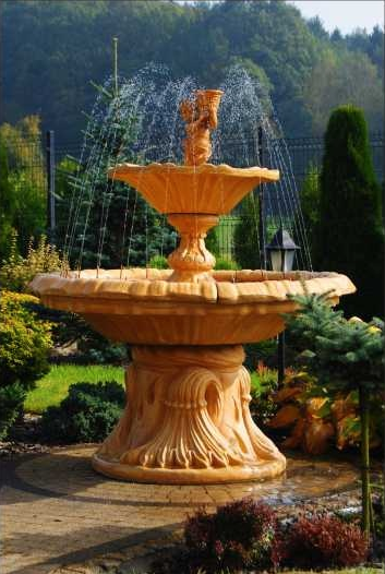 Springbrunnen Garten Teich Brunnen 187cm Steinbrunnen Gartenbrunnen