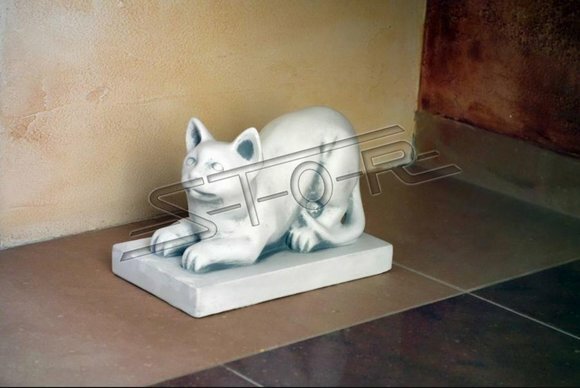 Garten Dekoration Katze Terrasse Stein Figuren Figur Deko Statue Skulptur