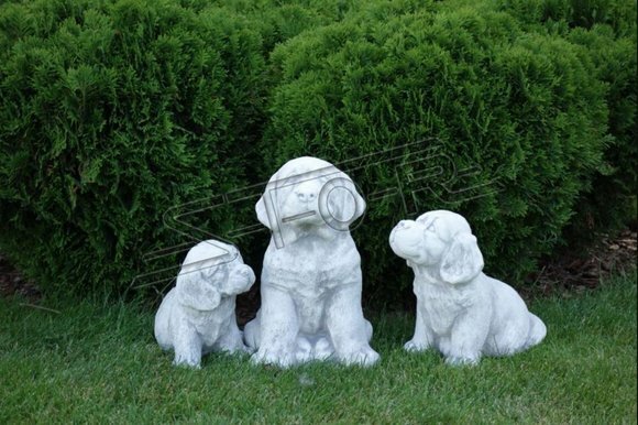 Garten Dekoration Hund Terrasse Stein Figuren Figur Deko Statue Skulptur