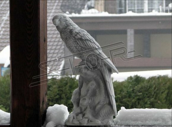 Garten Dekoration Papagei Terrasse Stein Figuren Figur Statue Skulptur