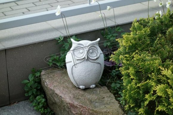 Garten Dekoration Eule Terrasse Stein Figuren Figur Deko Statue Skulptur