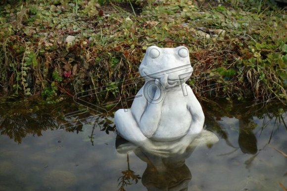 Garten Dekoration Frosch Terrasse Stein Figuren Figur Deko Statue Skulptur