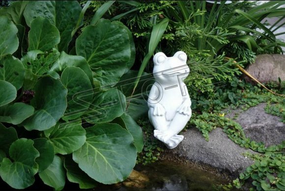 Garten Dekoration Frosch Terrasse Stein Figuren Figur Deko Statue Skulptur