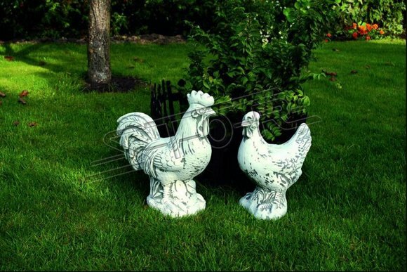 Garten Dekoration Huhn Terrasse Stein Figuren Figur Deko Statue Skulptur