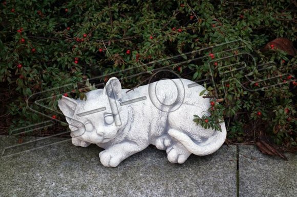 Garten Dekoration Katze Terrasse Stein Figuren Figur Deko Statue Skulptur