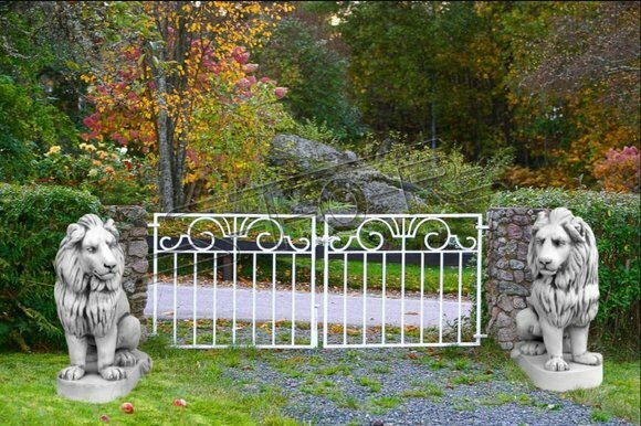 Löwe Gartenfigur Terrassen Garten Skulptur Figuren Skulpturen Statuen