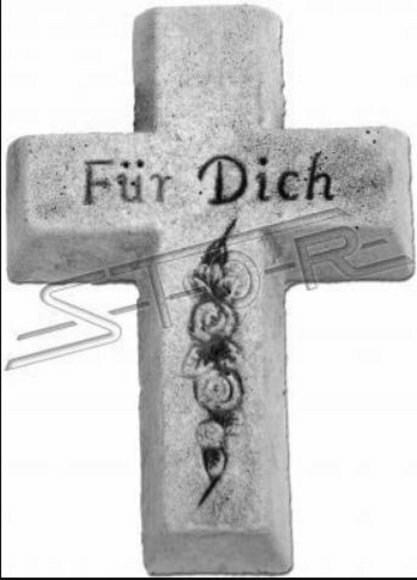 Grabengel Kreuz Grab Deko Grabschmuck Stein Dekoration Statue Skulpturen