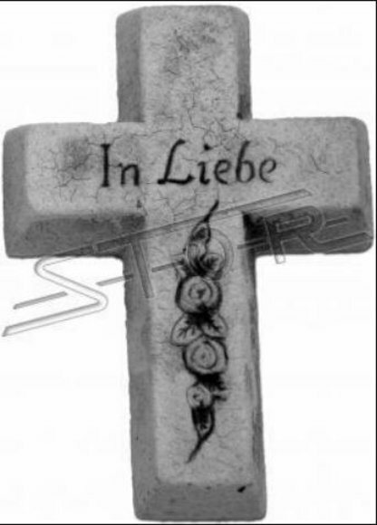 Grabengel Kreuz Grab Deko Grabschmuck Stein Dekoration Statue Skulpturen