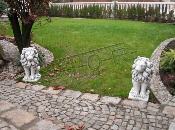 Garten Dekoration Löwe Statue Skulptur Figuren Skulpturen Designer Figur