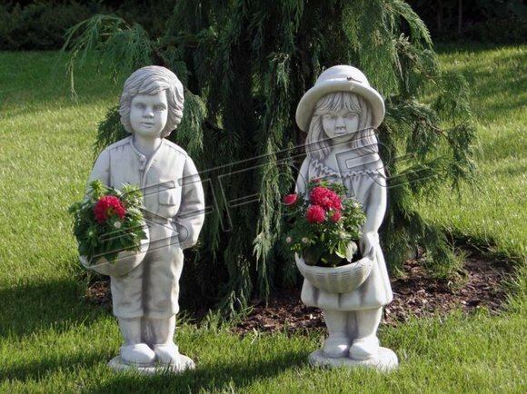 Figur Blumenkübel Pflanz Kübel Dekoration Figur Blumentöpfe Garten Vasen
