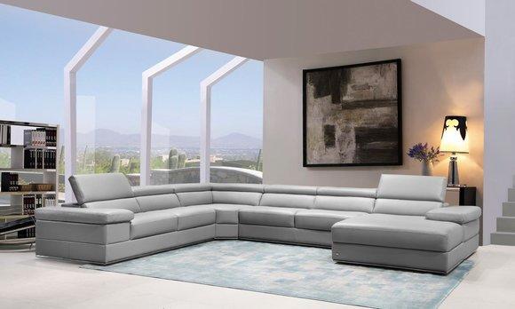 Ledersofa Couch Wohnlandschaft Ecksofa Eck Garnitur Design Modern Sofa