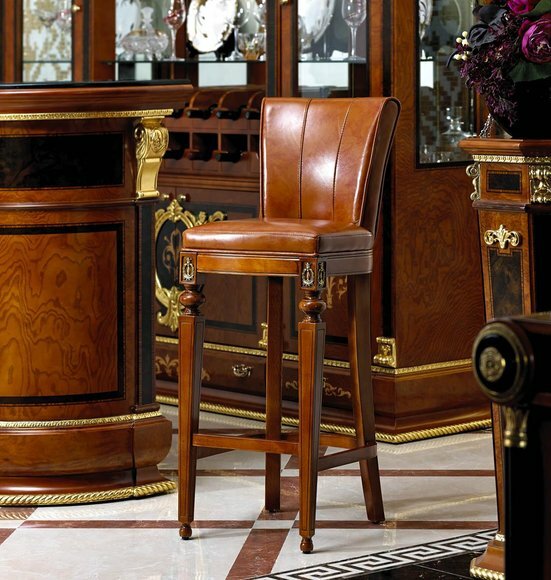 Barhocker Stuhl Sessel Bar Hausbar für Theke Tresen Barschrank Barock