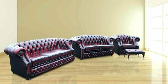 Oxford Edle Designer Ledersofa Chesterfield Couch Sofagarnitur 3+2+1 Sofa