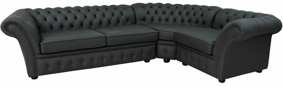 Graue Chesterfield Ecksofa Couch 245x175cm Maßfertigung Ledersofa Sofa