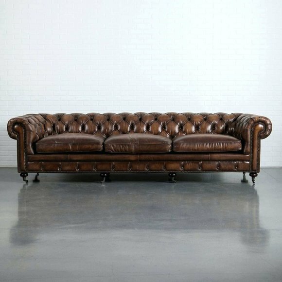 Edle Luxus Chesterfield Couch Polster Sofa Ledersofa 4 Sitzer XXL Big
