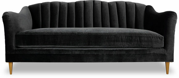 Design Schwarz Sofa 3 Sitzer Chesterfield Stoff Couch Sofa Polster Sofas