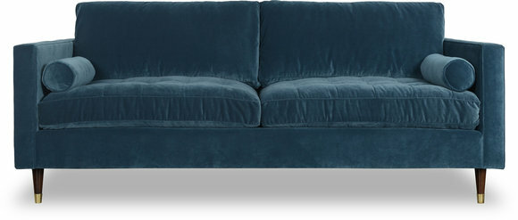 Design Blau Sofa 3 Sitzer Chesterfield Stoff Couch Sofa Polster Sofas Neu