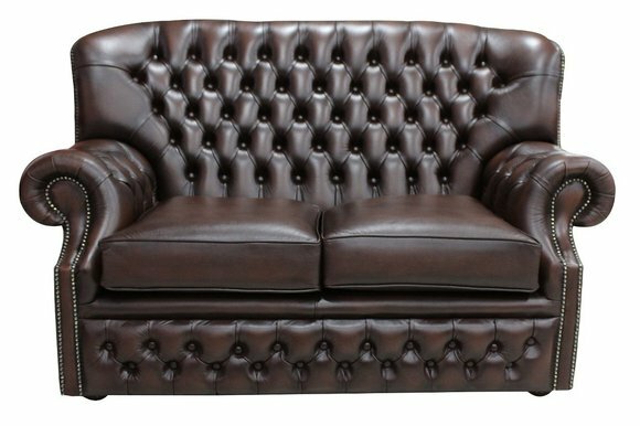 2 Sitzer Couch Polster Ohrensofa Chesterfield Leder Couchen Sofas Garnitur