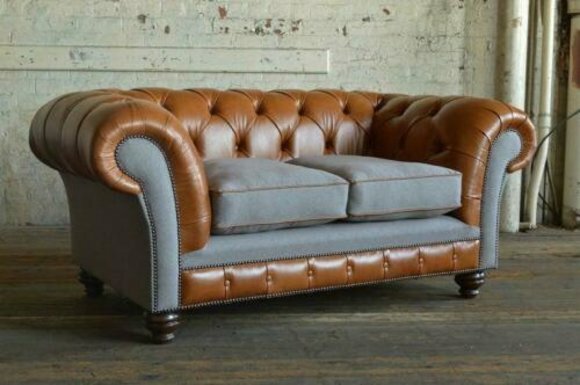 design Sofa 3 Sitzer Couch Chesterfield Polster Sitz Garnitur Leder Textil Neu!