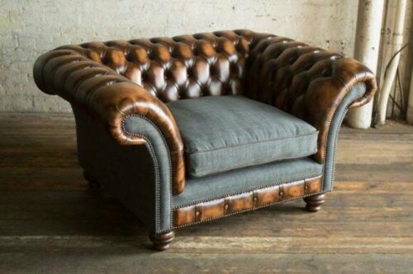 Braune Luxus Fernseh Relax Chesterfield Club Sessel Cheserfield Lounge