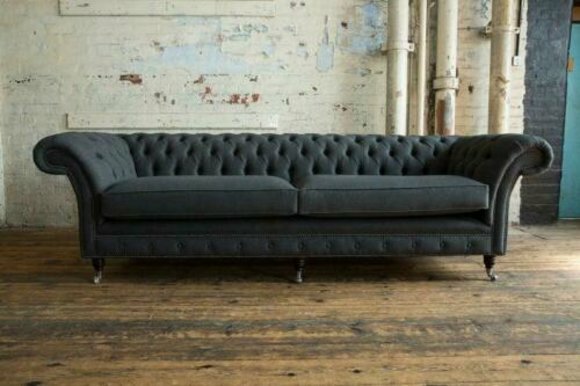 XXL Sofa 4 Sitzer Couch Chesterfield Polster Sitz Garnitur Leder Textil